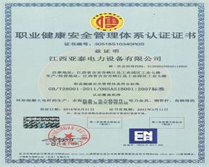 職業(yè)健康管理體系認(rèn)證證書